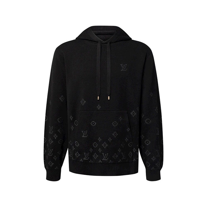 lv louis vuitton gradient monogram jacquard hoodie
